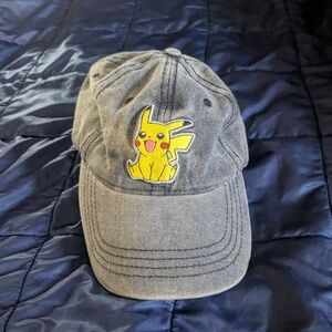 Official Pokemon Hat Pikachu Stone Wash Grey 2017